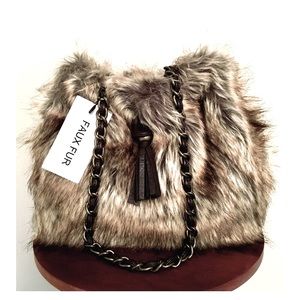 NEW Faux Fur Shoulder Bag